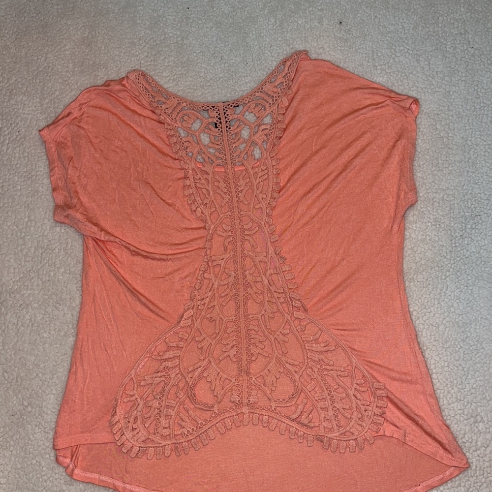 BKE Red short sleeve shirt size large Peach - Picture 3 of 4